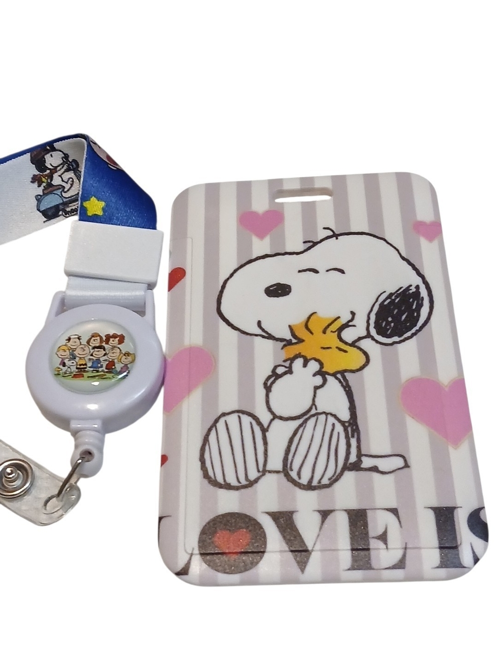 Peanuts -Snoopy Woodstock Lanyard Showing Their Love as Besties, See through ID
